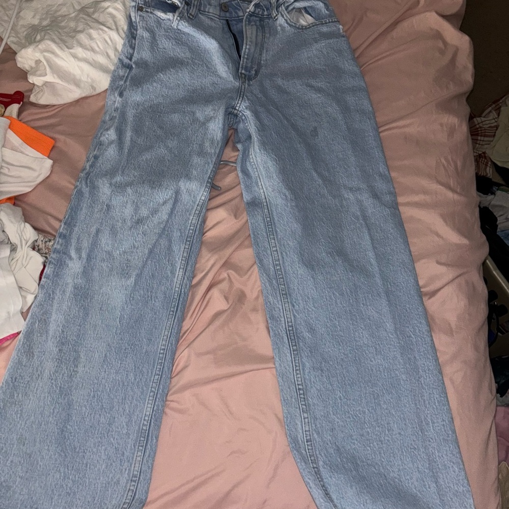 Abercrombie & Fitch Blue Flare Wide Leg Jeans